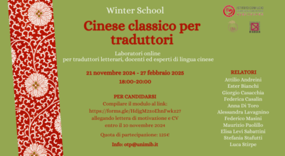 Laboratori online per traduttori letterari, docenti ed esperti di lingua cinese